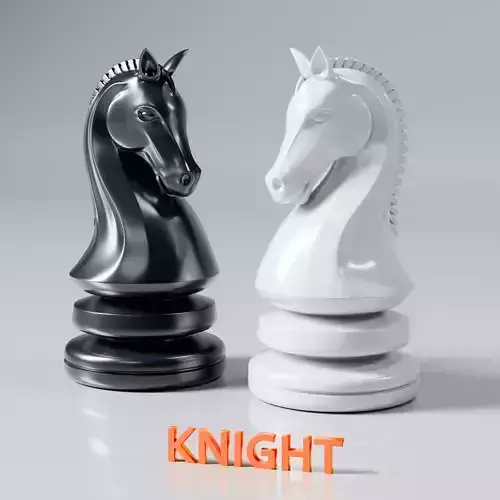 Printable Knight Chess Piece Modern Design