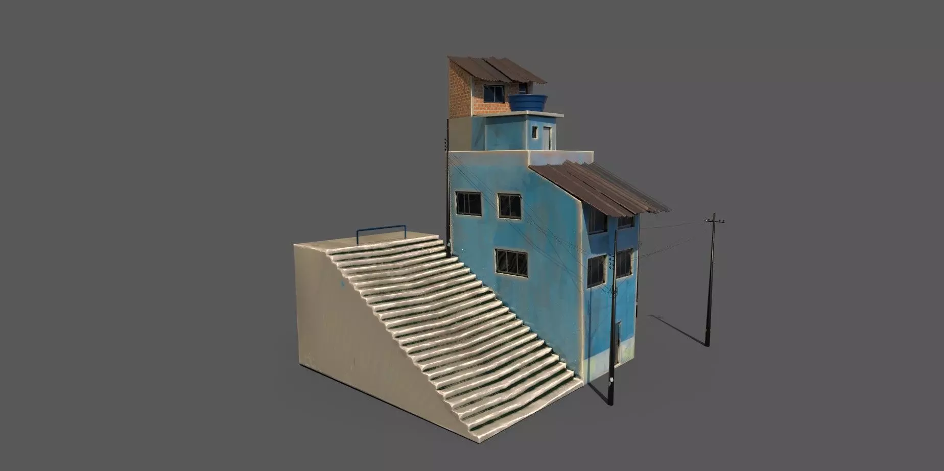 House 05 Low-poly 3D model_2