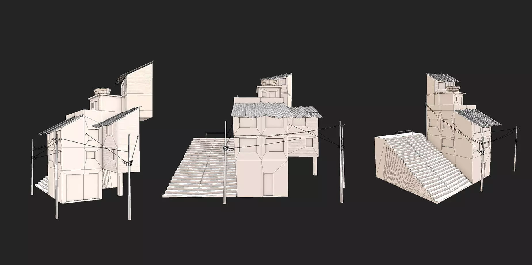 House 05 Low-poly 3D model_3