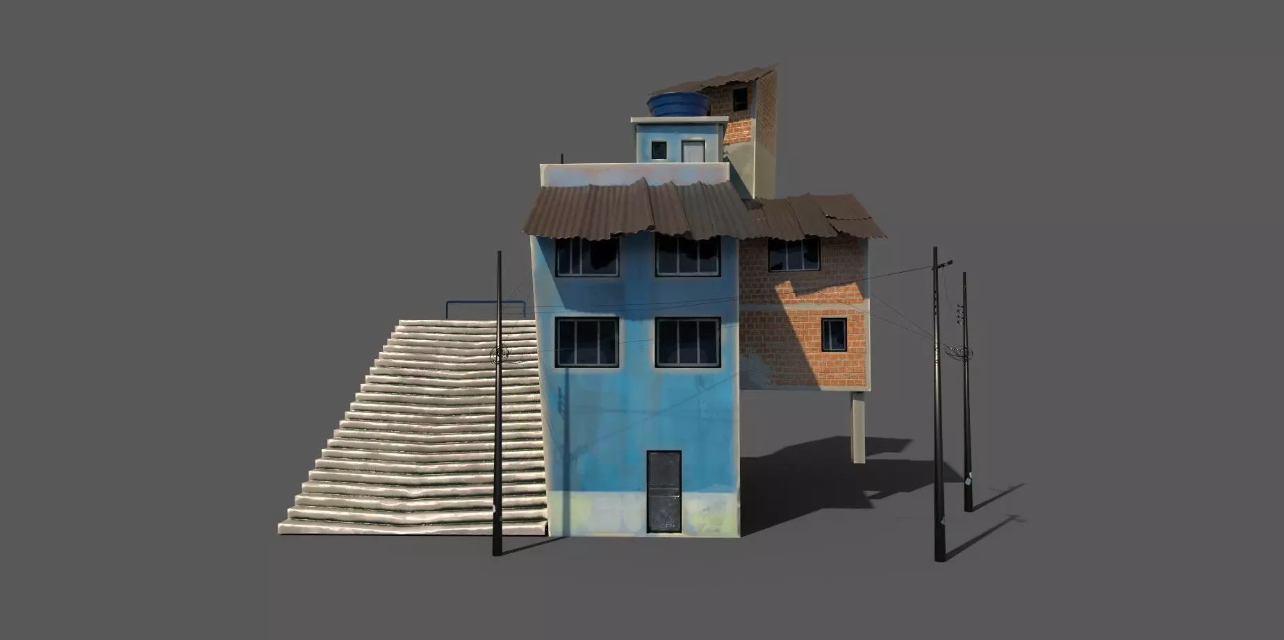 House 05 Low-poly 3D model_0