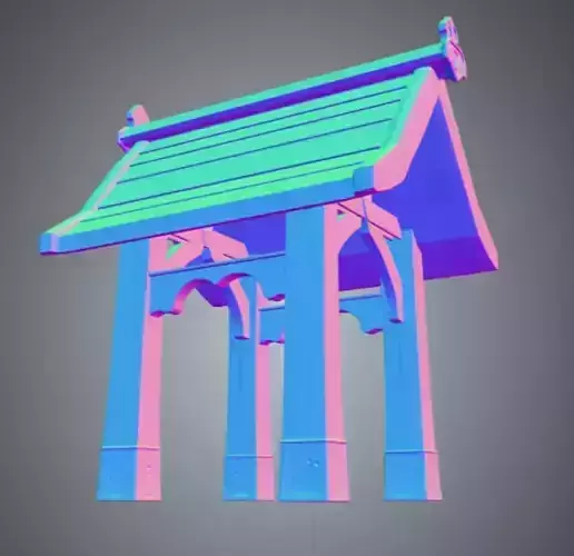 Pavillion 1 Low-poly 3D model