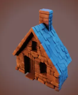Stone Cottage Low-poly 3D model_6