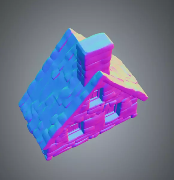 Stone Cottage Low-poly 3D model_1