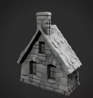 Stone Cottage Low-poly 3D model_8