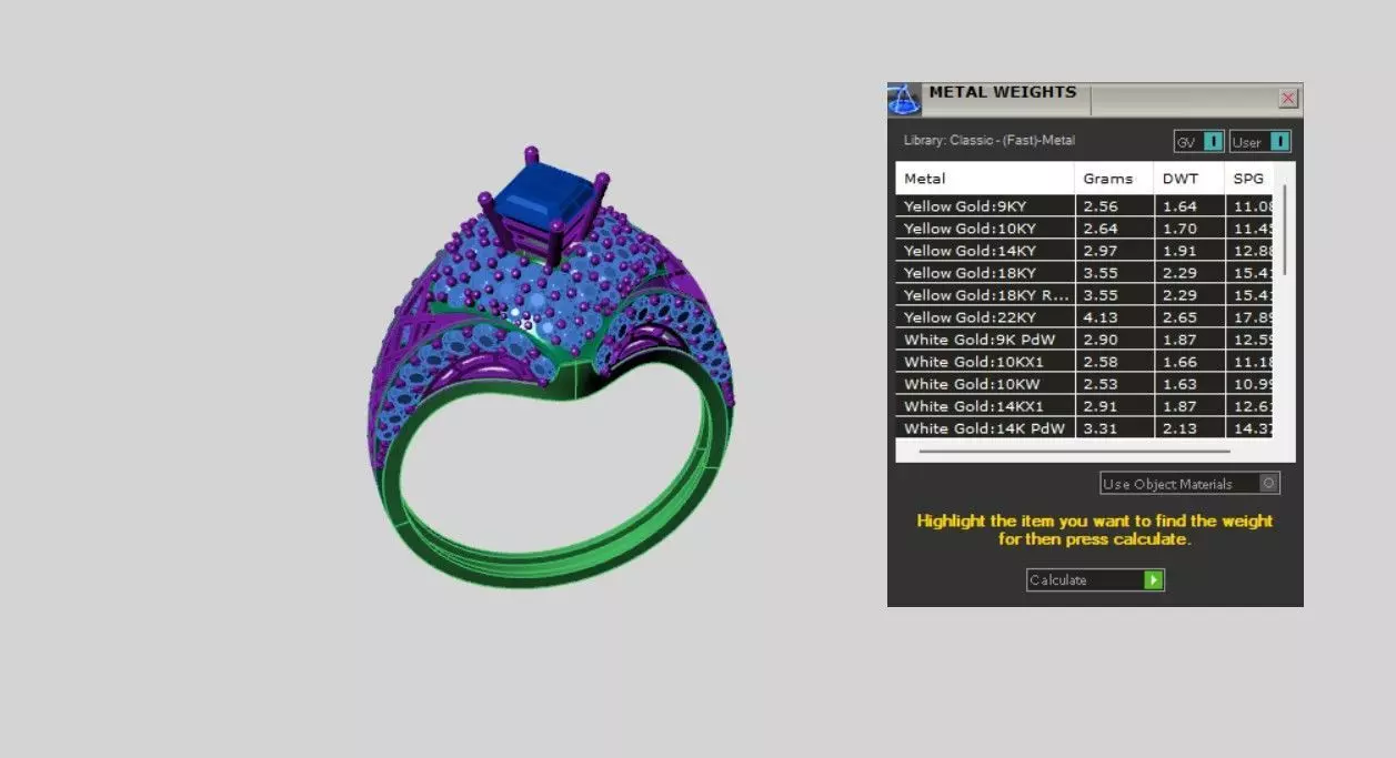 Emerald Square Rings 3D print model_4