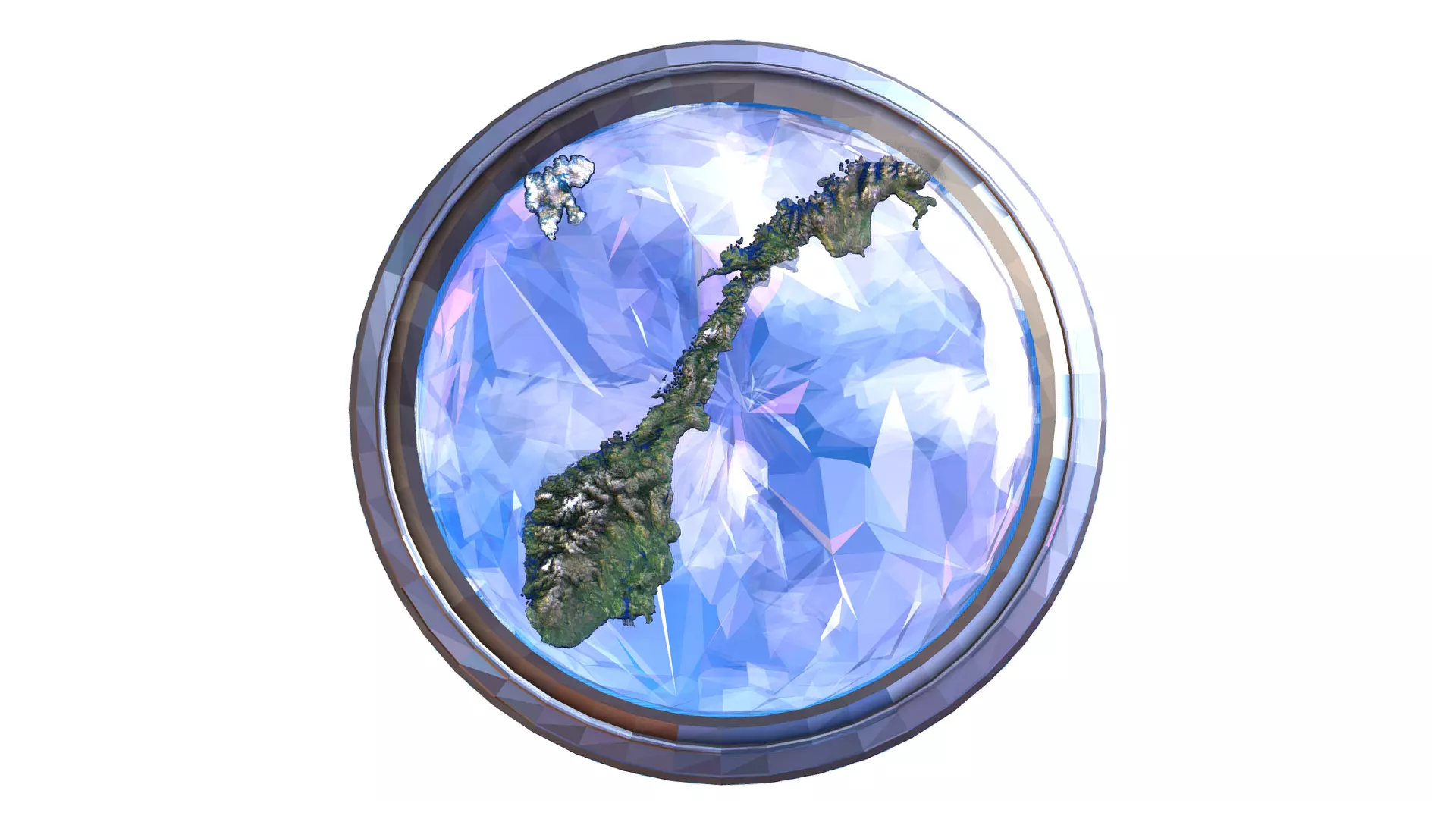 Norway Country Abstract Territory Map Island Mountain Location Low-poly 3D model