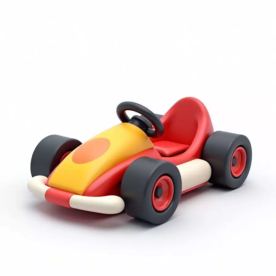 Cute Cartoon Go-Kart Vehicle 3D Model Low-poly 3D model_0