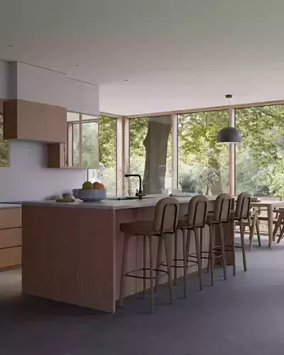 Villa living scene 3D model 5