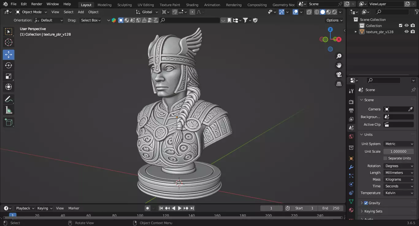 Medieval Viking Queen Chess Piece 3D print model_1