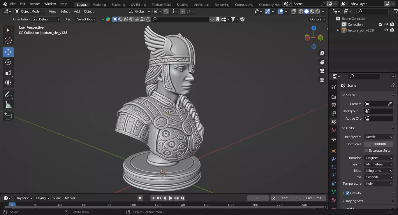 Medieval Viking Queen Chess Piece 3D print model_3