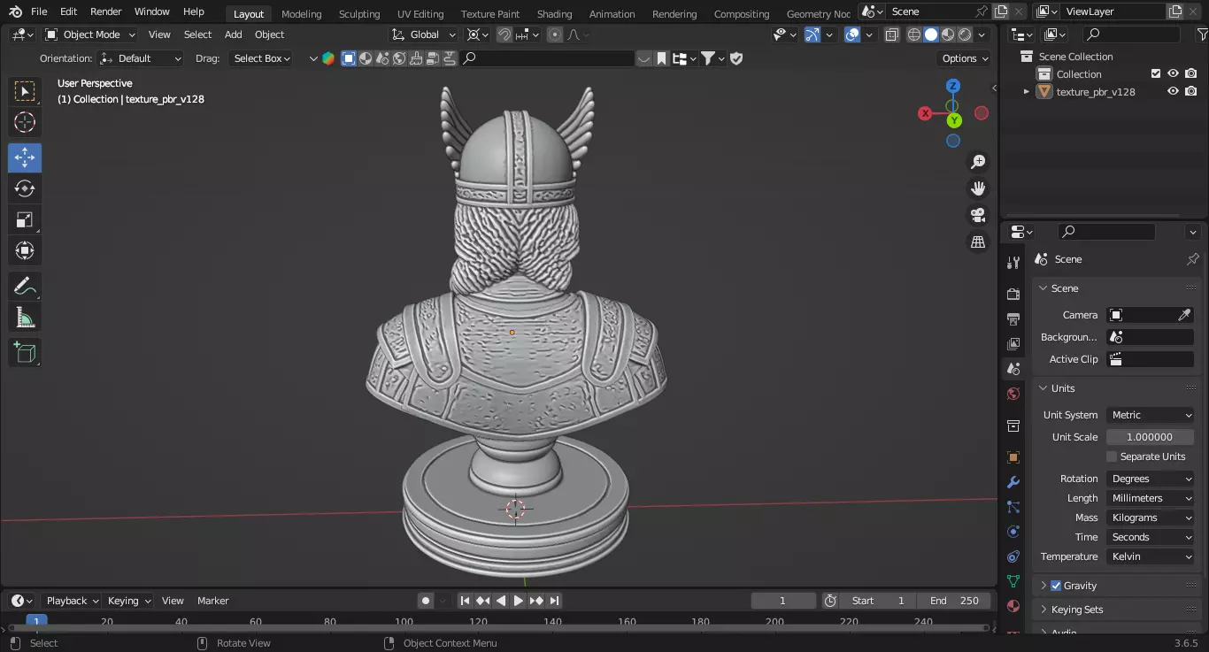 Medieval Viking Queen Chess Piece 3D print model_5