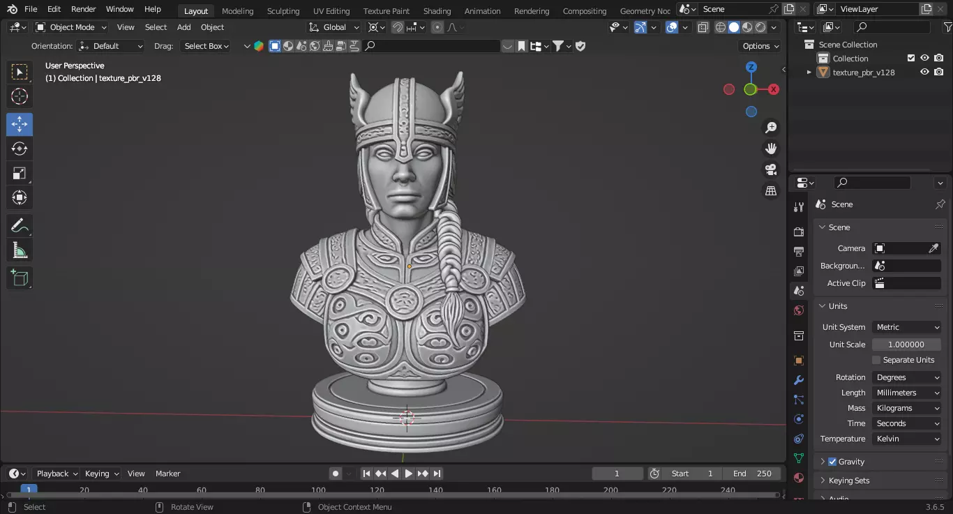 Medieval Viking Queen Chess Piece 3D print model_2