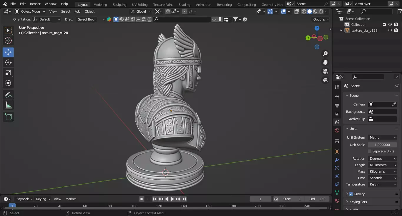 Medieval Viking Queen Chess Piece 3D print model_6
