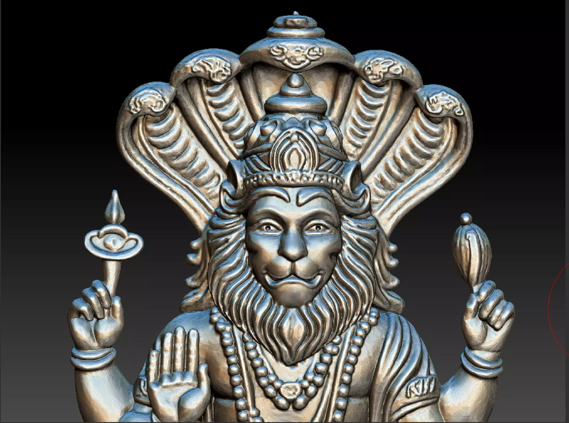 NARASHIMHA PENDENT 3D print model_1