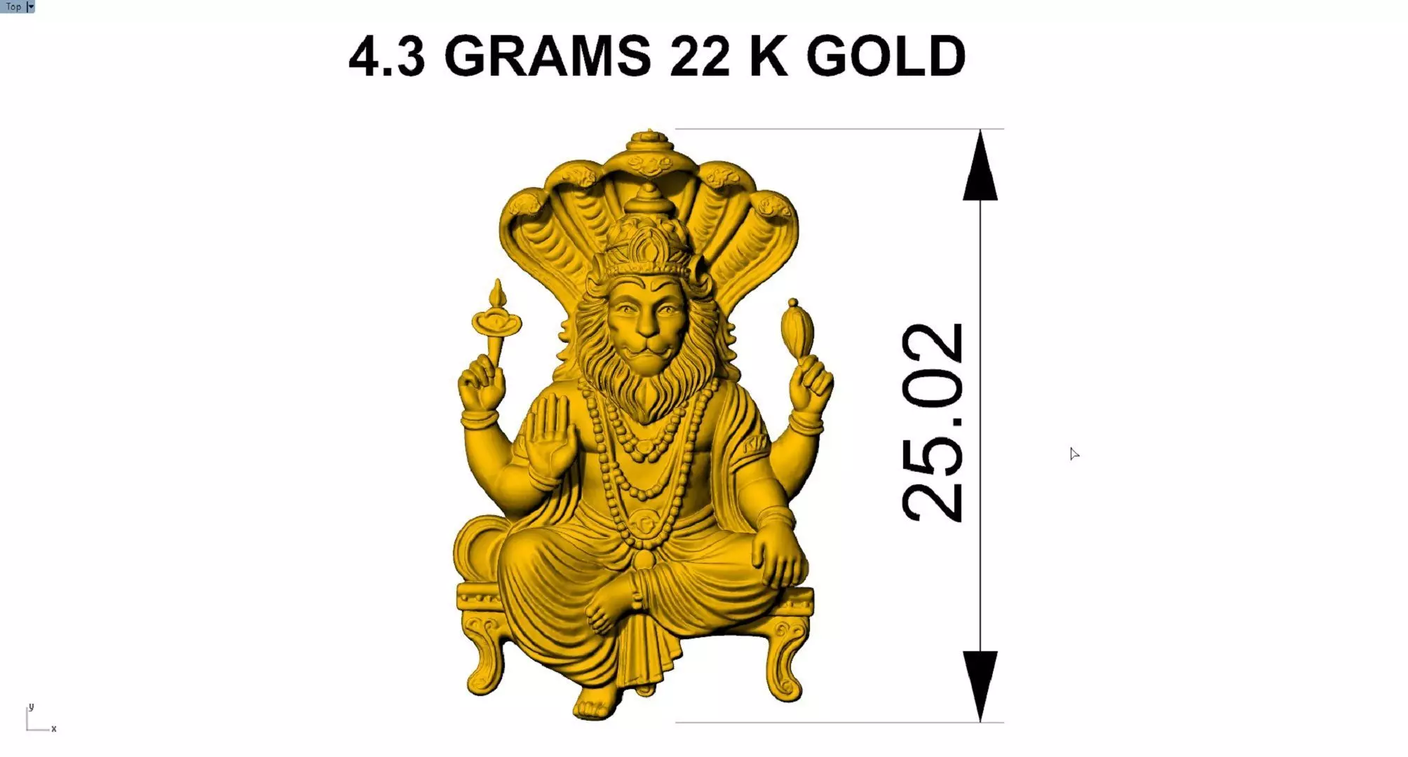 NARASHIMHA PENDENT 3D print model_3