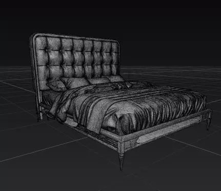 Luxurious Modern Bed 3D Model with Detailed Realistic Design 3D model_14