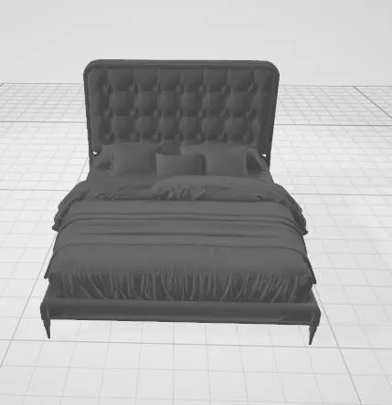 Luxurious Modern Bed 3D Model with Detailed Realistic Design 3D model_9