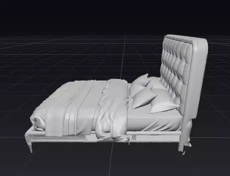 Luxurious Modern Bed 3D Model with Detailed Realistic Design 3D model_7