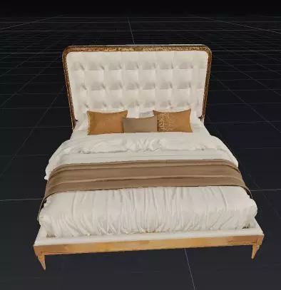 Luxurious Modern Bed 3D Model with Detailed Realistic Design 3D model_3