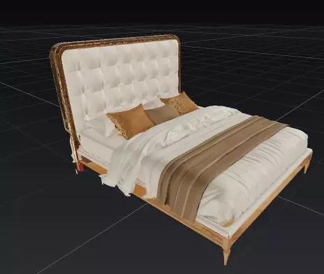 Luxurious Modern Bed 3D Model with Detailed Realistic Design 3D model_2