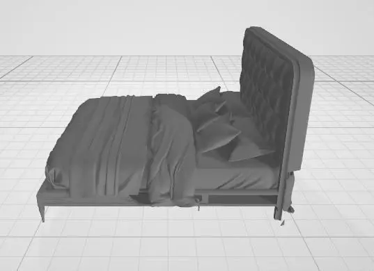 Luxurious Modern Bed 3D Model with Detailed Realistic Design 3D model_11
