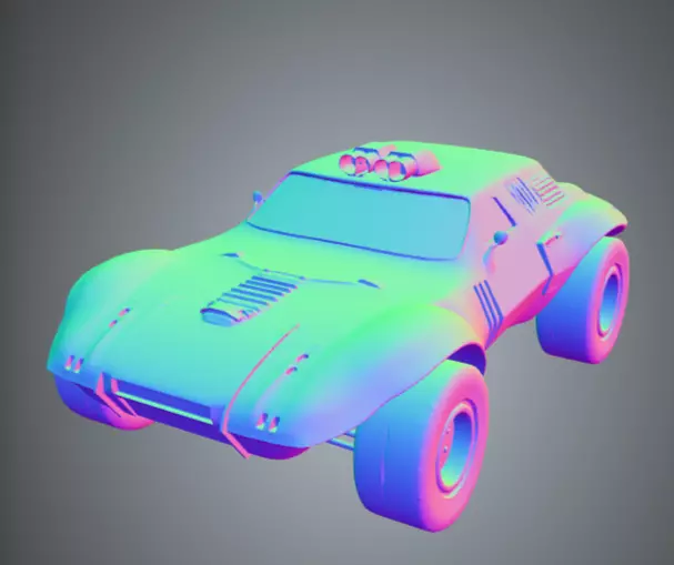 Car 1 Low-poly 3D model_2