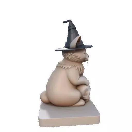 2288  Witch Cat with Skull and Candlestick Figurine 3D print model_14