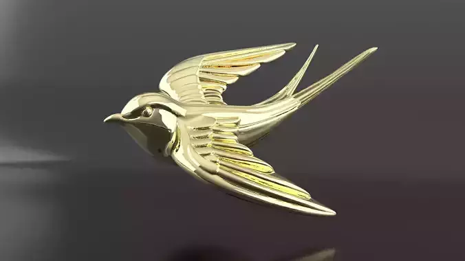 Flying Bird Pendant 3D Model  