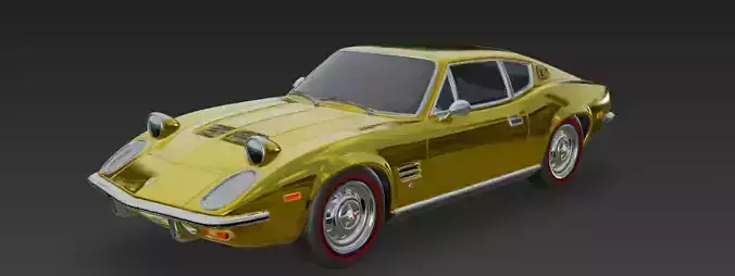 Golden Classic Sports Car High quality 3D Model 3D model