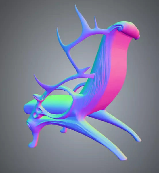 Chair 3 Low-poly 3D model_5