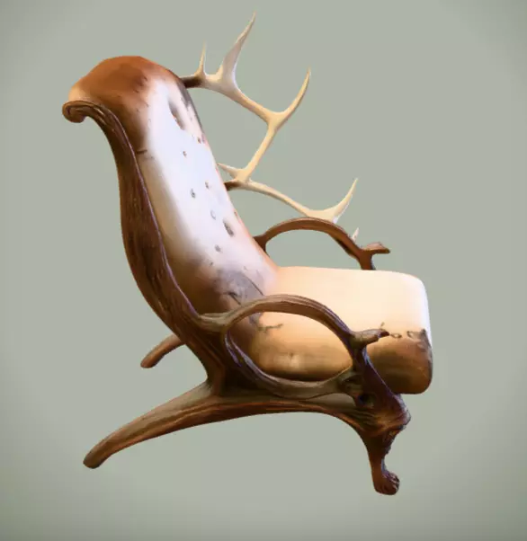 Chair 3 Low-poly 3D model_11