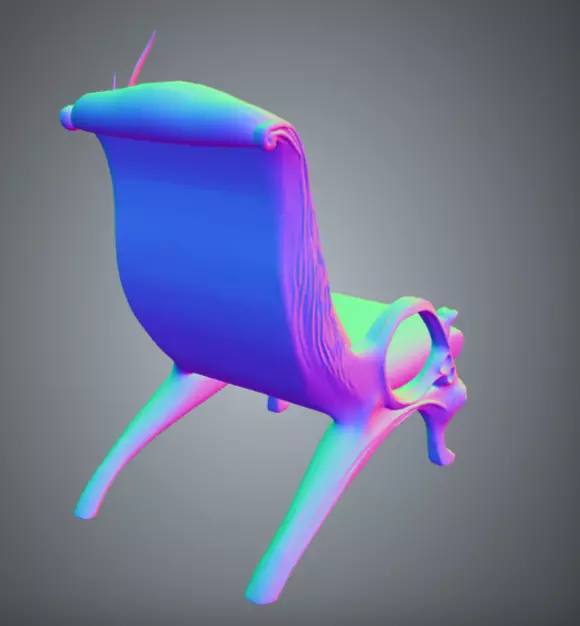 Chair 3 Low-poly 3D model_8