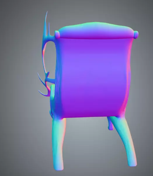 Chair 3 Low-poly 3D model_7