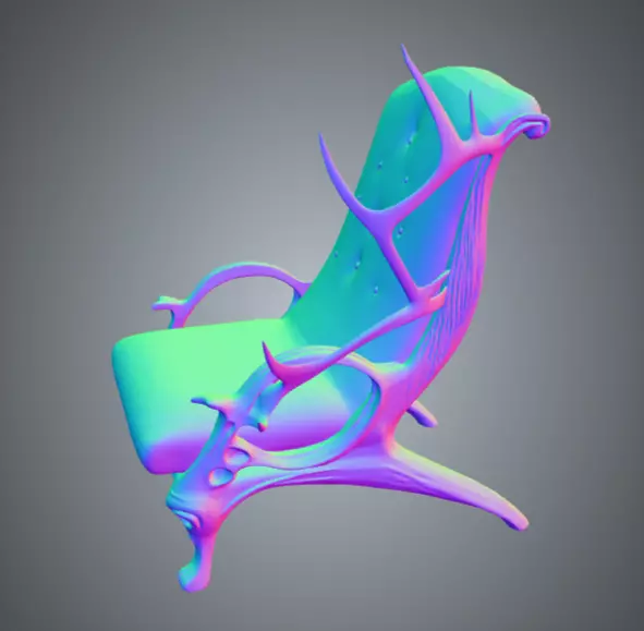 Chair 3 Low-poly 3D model_3