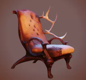 Chair 3 Low-poly 3D model_18