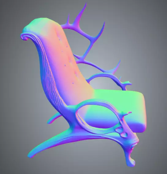 Chair 3 Low-poly 3D model_10