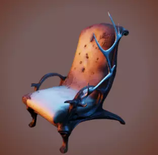 Chair 3 Low-poly 3D model_14