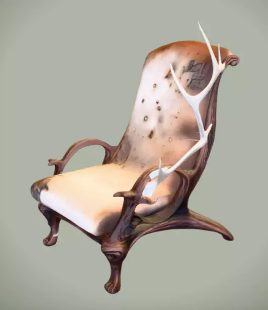 Chair 3 Low-poly 3D model_13