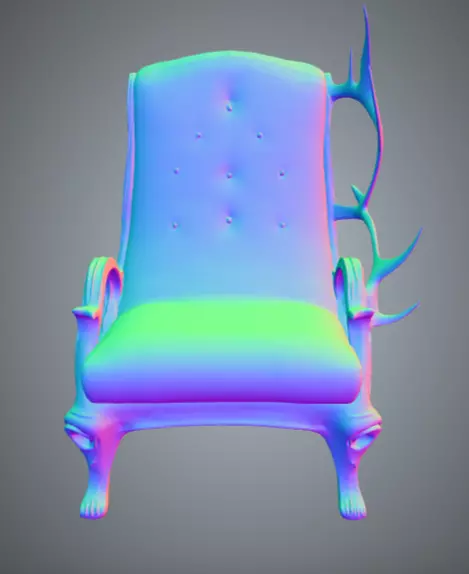 Chair 3 Low-poly 3D model_1