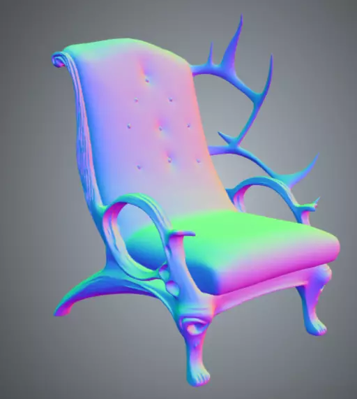 Chair 3 Low-poly 3D model_0