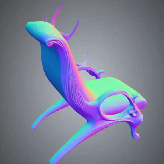 Chair 3 Low-poly 3D model_9