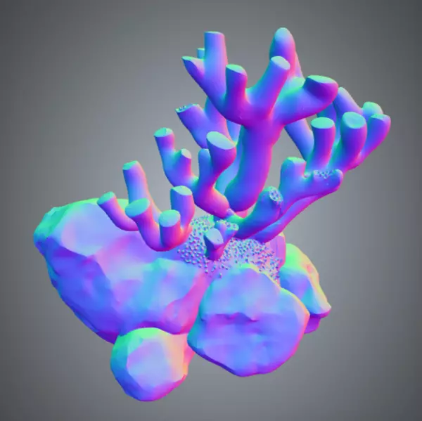 Coral 1 Free low-poly 3D model_2