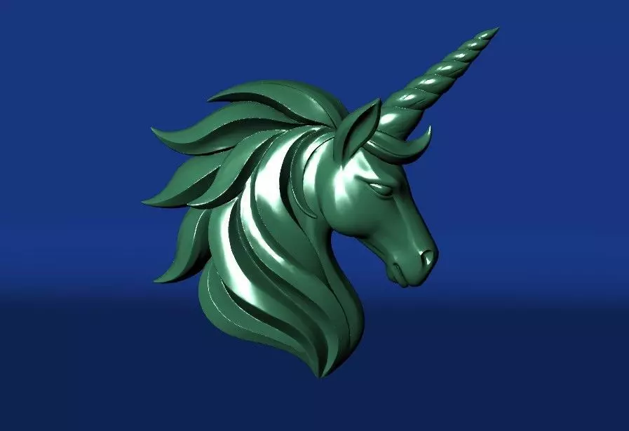 Golden Unicorn Head 3D Model Free 3D print model_1