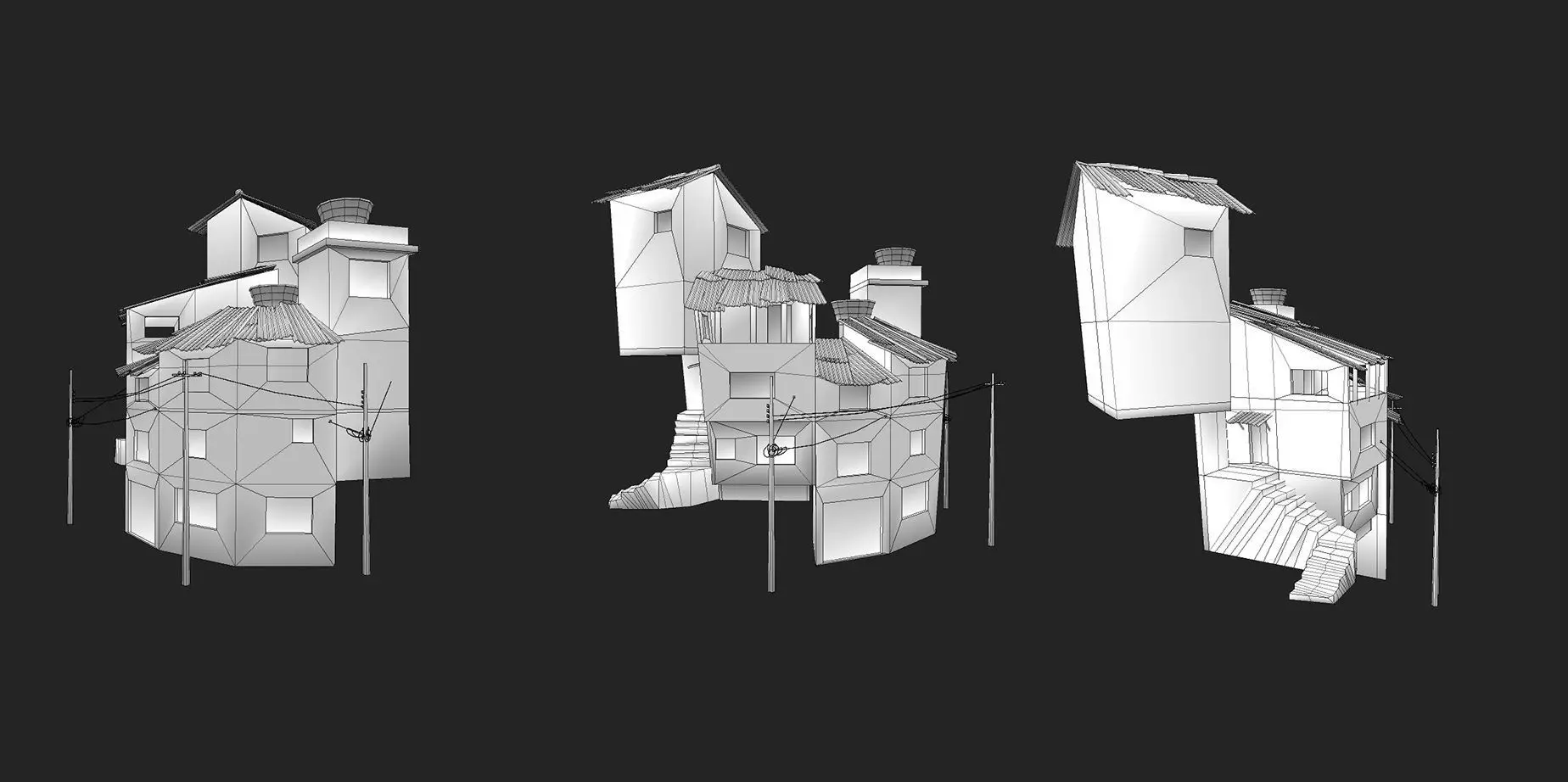 House 06 Low-poly 3D model_3