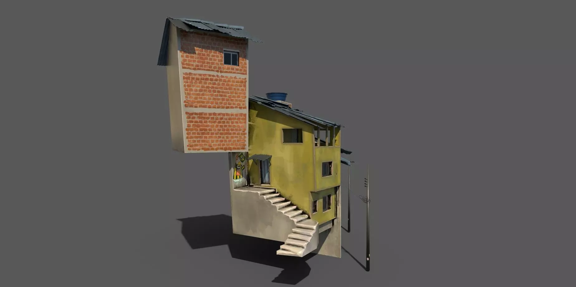 House 06 Low-poly 3D model_2