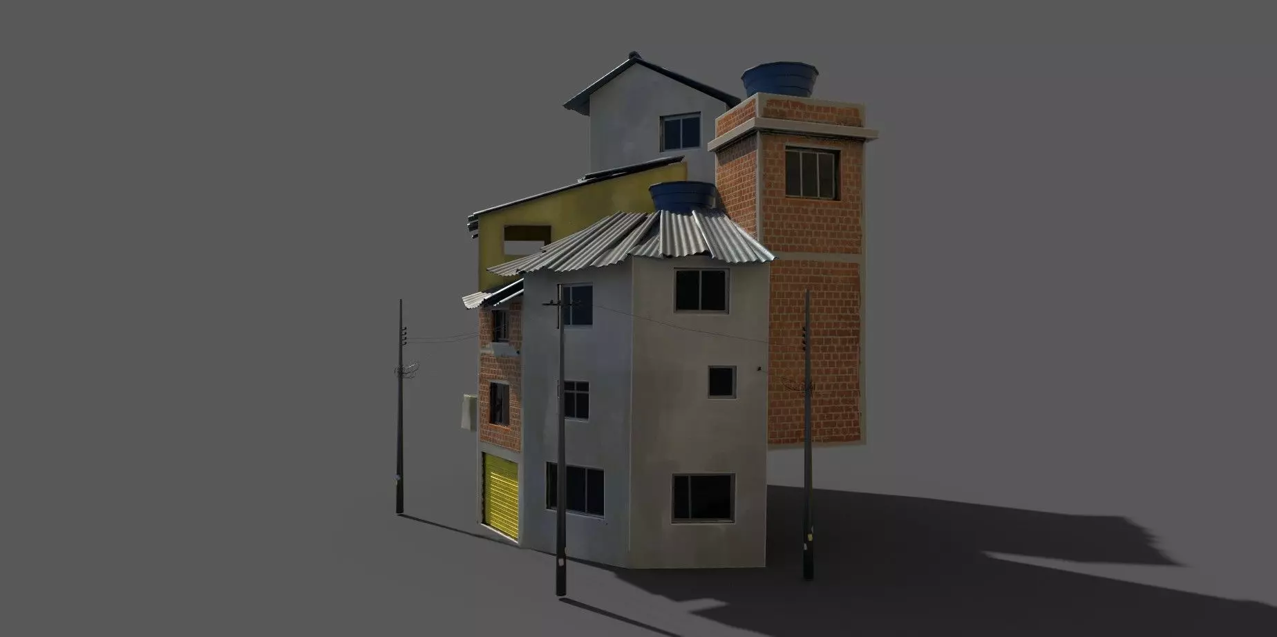 House 06 Low-poly 3D model_1