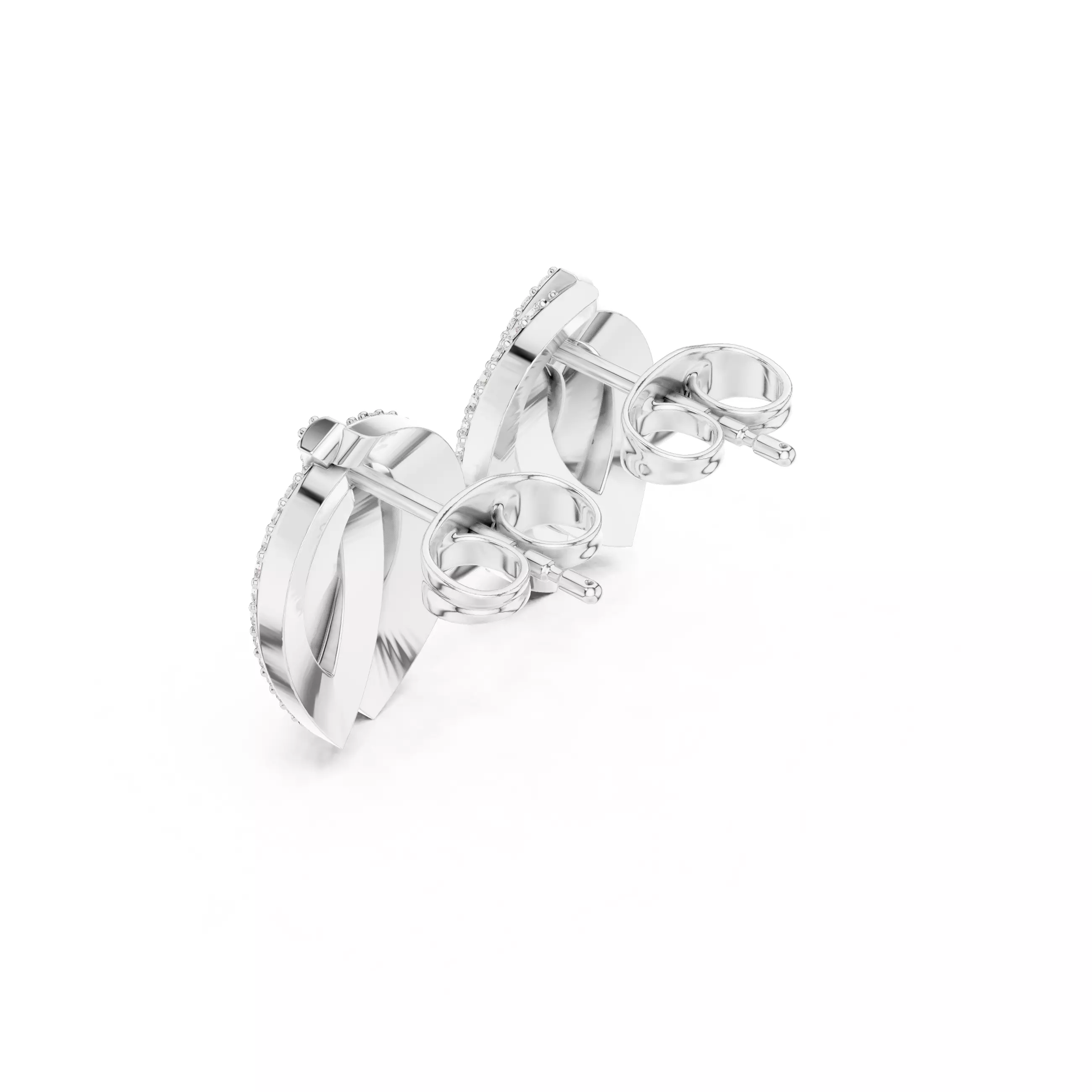 Diamond Studs Earrings 3dm stl renders animation videos details  3D print model_7