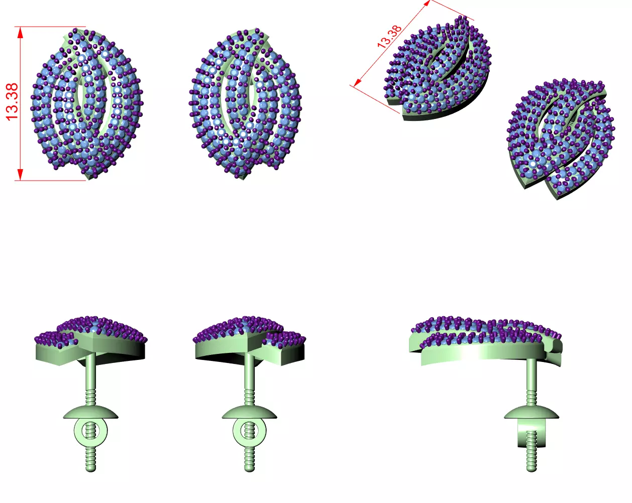 Diamond Studs Earrings 3dm stl renders animation videos details  3D print model_1