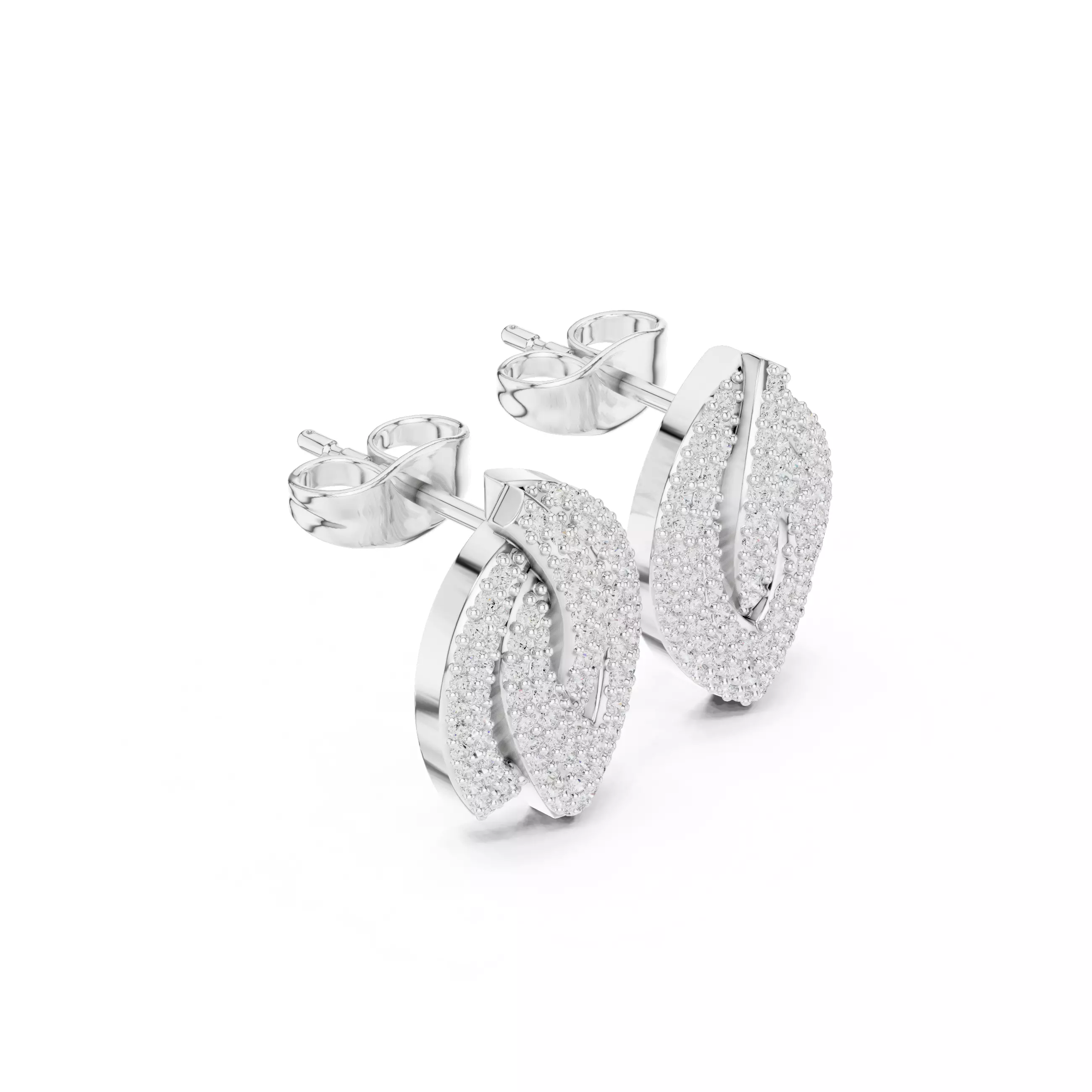 Diamond Studs Earrings 3dm stl renders animation videos details  3D print model_6