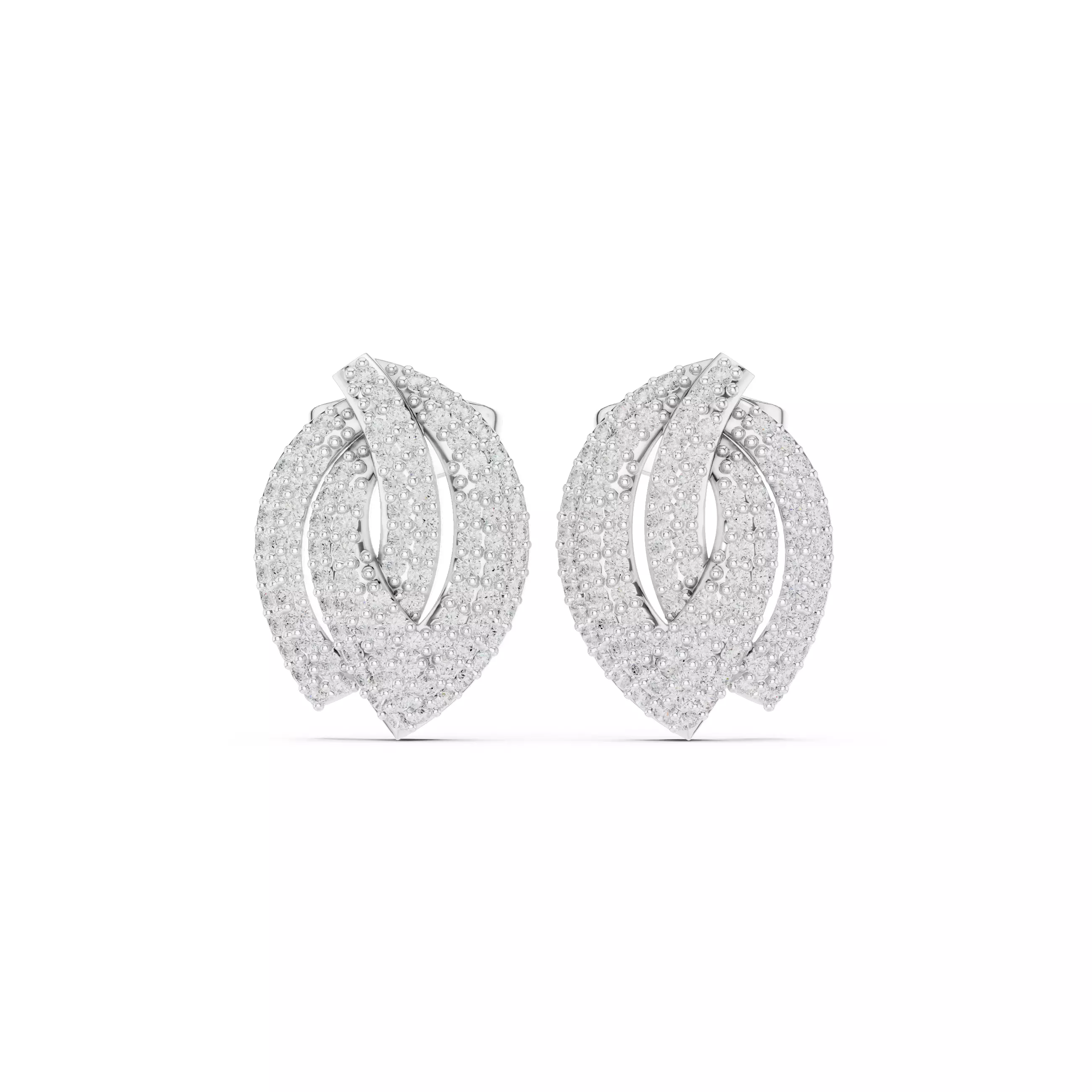 Diamond Studs Earrings 3dm stl renders animation videos details  3D print model_9